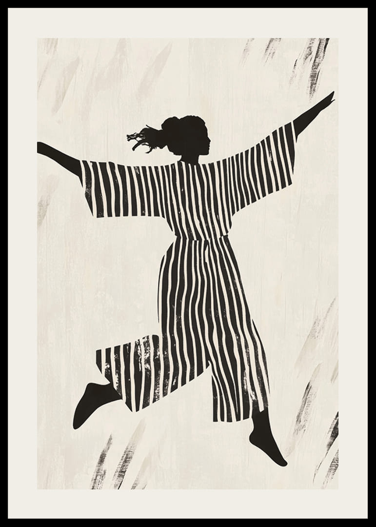 La danse des rayures de la silhouette donne vie au mur-12