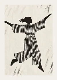 The silhouette's dance in stripes brings the wall to life-3