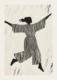 La danse des rayures de la silhouette donne vie au mur-3