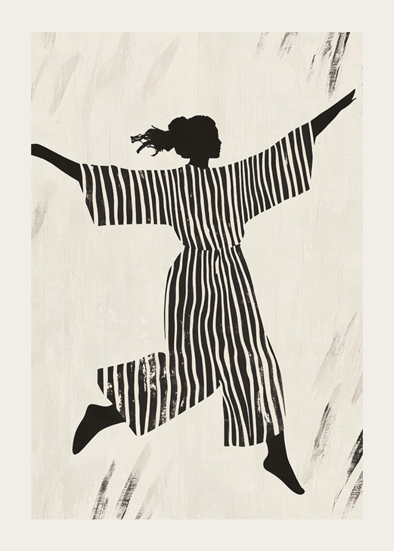 La danse des rayures de la silhouette donne vie au mur-12