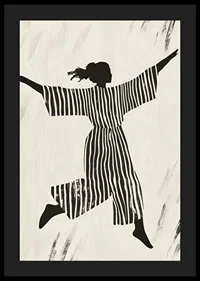 The silhouette's dance in stripes brings the wall to life-4