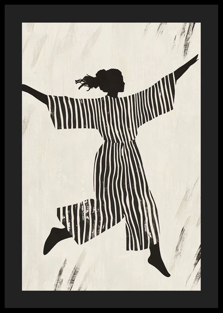 The silhouette's dance in stripes brings the wall to life-12