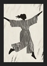 The silhouette's dance in stripes brings the wall to life-5