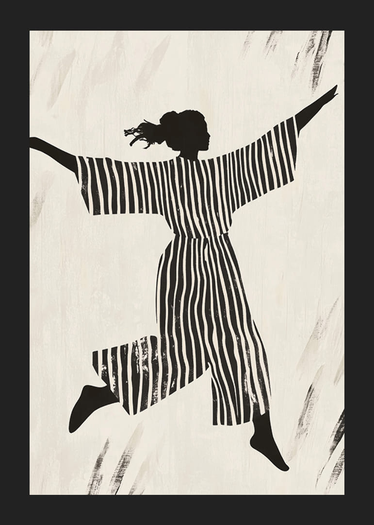 La danse des rayures de la silhouette donne vie au mur-12