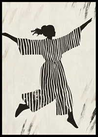 The silhouette's dance in stripes brings the wall to life-6