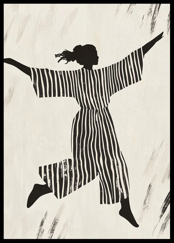 The silhouette's dance in stripes brings the wall to life-12
