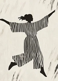 The silhouette's dance in stripes brings the wall to life-7