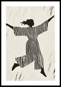 The silhouette's dance in stripes brings the wall to life-0