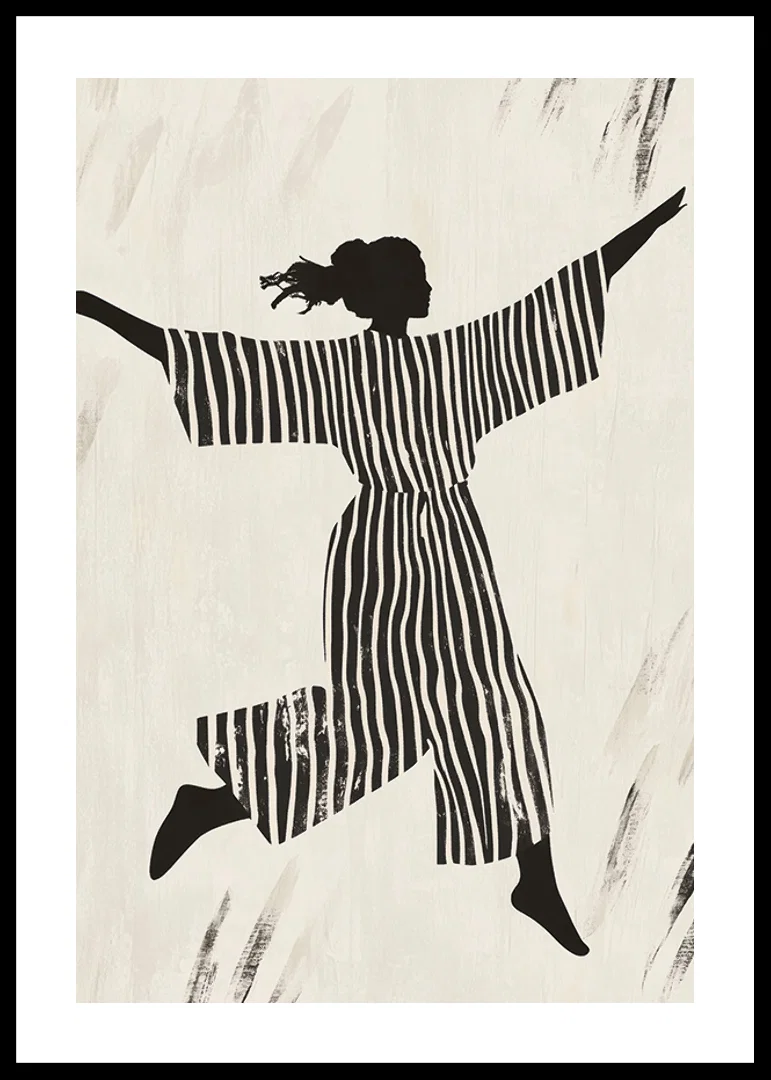 The silhouette's dance in stripes brings the wall to life-12