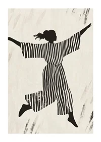 The silhouette's dance in stripes brings the wall to life-1
