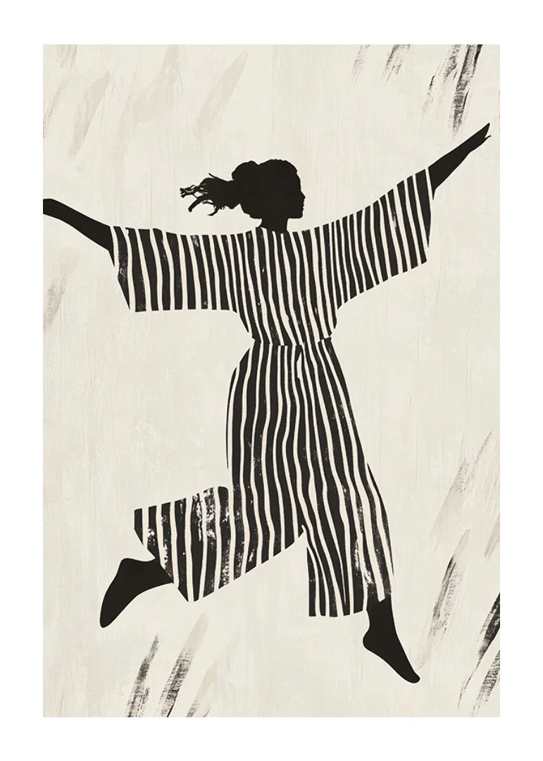 The silhouette's dance in stripes brings the wall to life-12