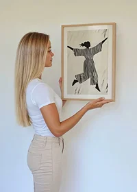 The silhouette's dance in stripes brings the wall to life-8