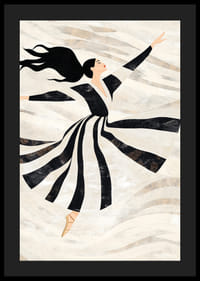 En dansös svävar graciöst i svartvita virvlar-4