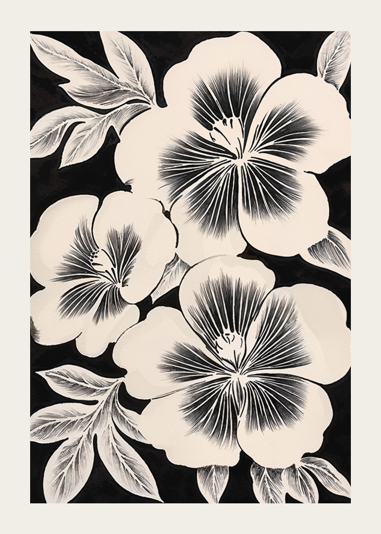 Black and white flowers spread timeless elegance in the room-12