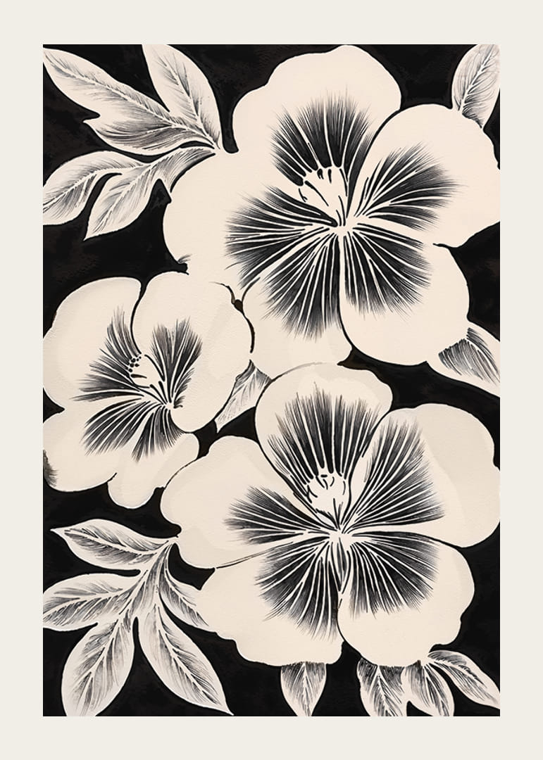 Juodos ir baltos gėlės skleidžia nesenstančią eleganciją kambaryje-12