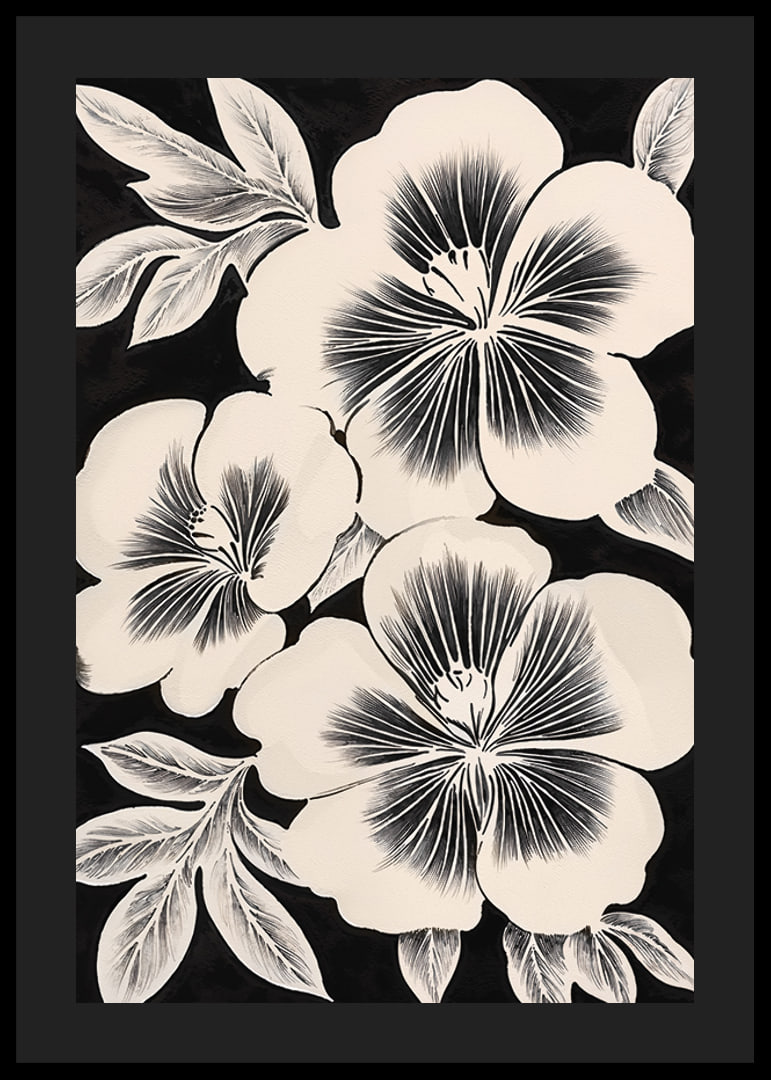 Black and white flowers spread timeless elegance in the room-12