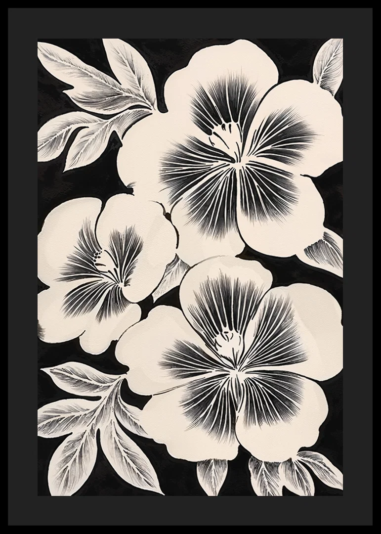 Black and white flowers spread timeless elegance in the room-12