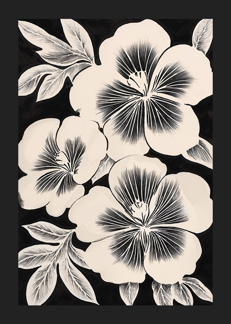 Black and white flowers spread timeless elegance in the room-12