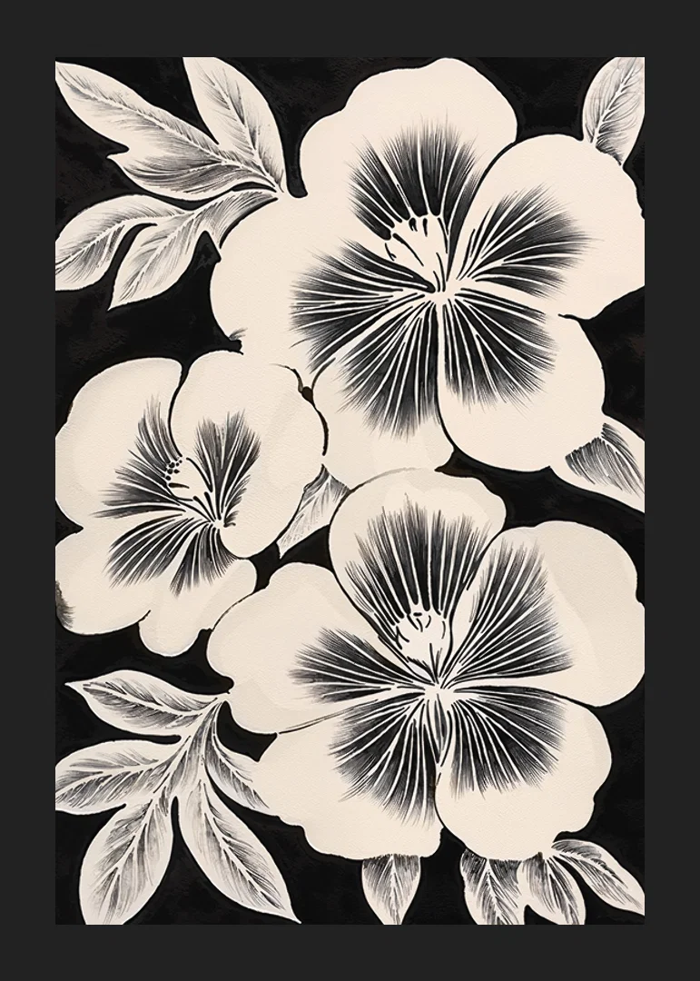 Black and white flowers spread timeless elegance in the room-12