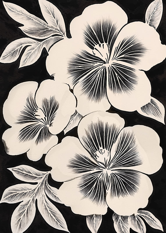 Black and white flowers spread timeless elegance in the room-12