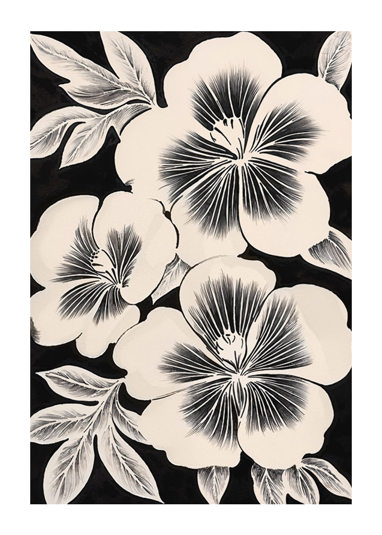 Black and white flowers spread timeless elegance in the room-12