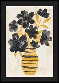 Dark flowers dance in a golden vase, creating elegance in the room-4