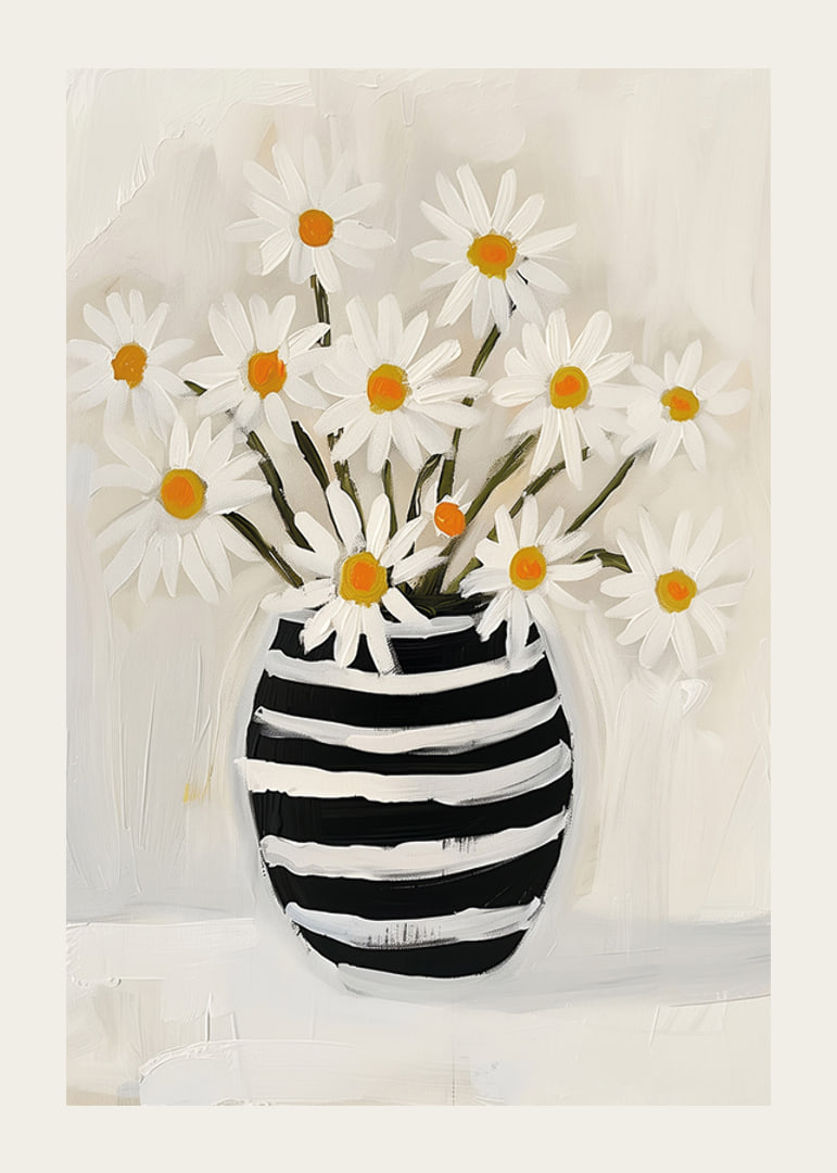 Charming daisies in a striped vase spread spring vibes-12