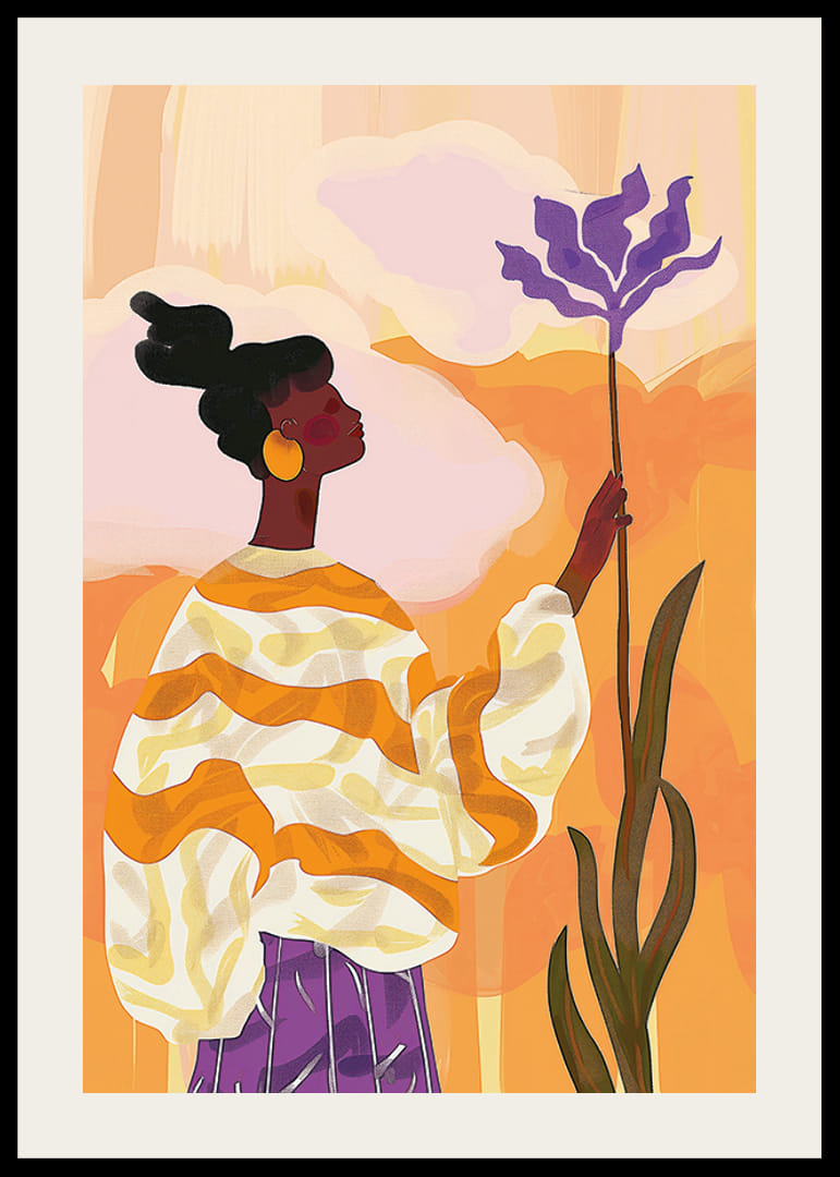 Elegantná postava na žiarivom, farebnom pozadí-12