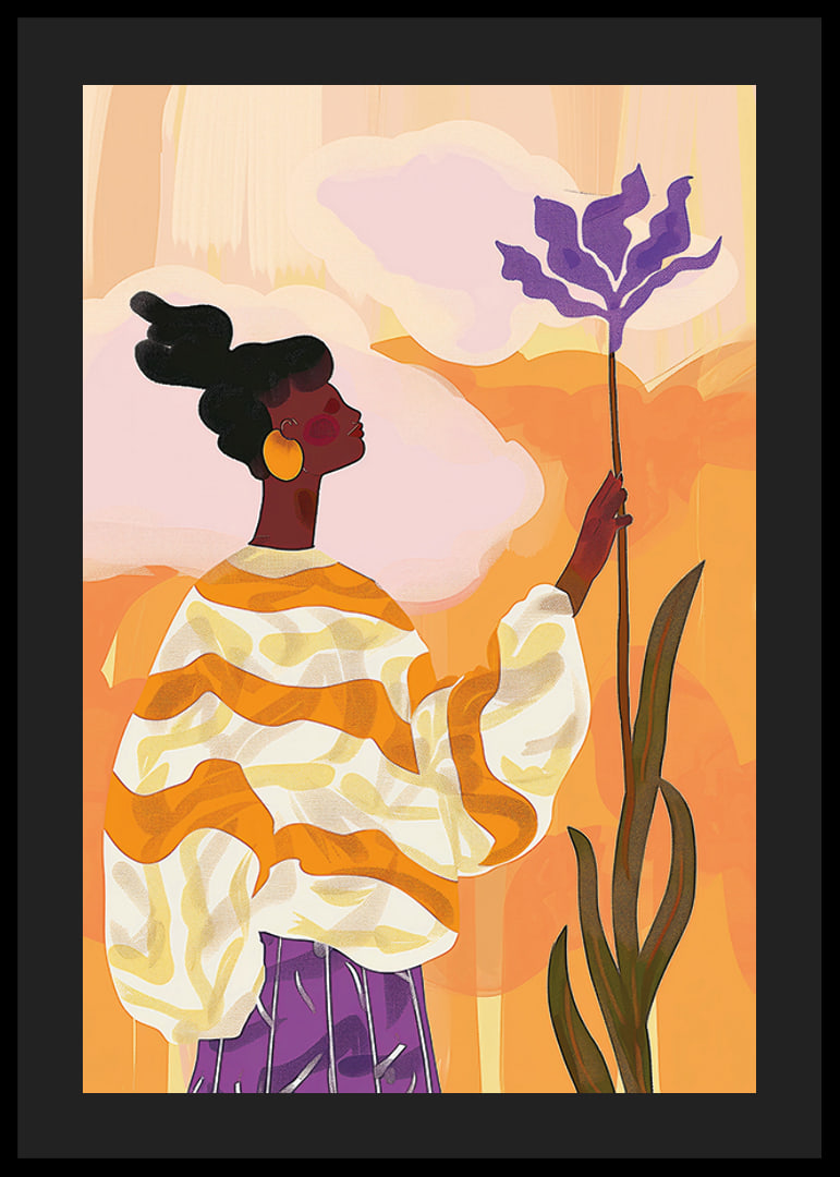 An elegant figure against a vibrant, colorful background-12