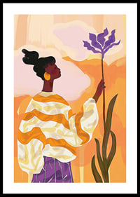 An elegant figure against a vibrant, colorful background-0
