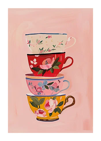 Poster Charming Teacup Tower