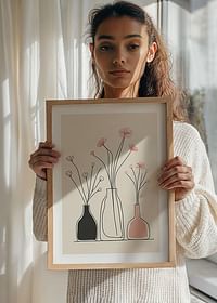 Un poster minimalist cu vaze elegante și contururi florale-4