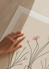 A minimalist poster with elegant vases and floral outlines-9