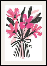 Lysande rosa blommor i expressiv konststil fångar ögat-2