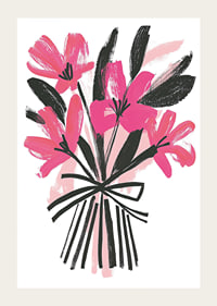 Bright pink flowers in expressive art style catch the eye-3