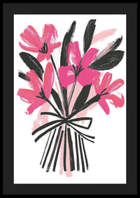 Lysande rosa blommor i expressiv konststil fångar ögat-4