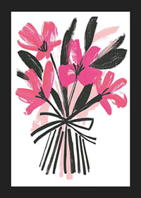 Bright pink flowers in expressive art style catch the eye-5