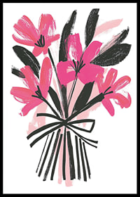 Bright pink flowers in expressive art style catch the eye-6