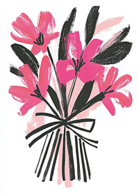 Bright pink flowers in expressive art style catch the eye-7