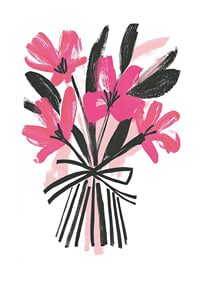 Bright pink flowers in expressive art style catch the eye-1