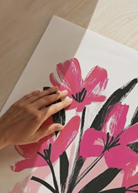 Bright pink flowers in expressive art style catch the eye-9