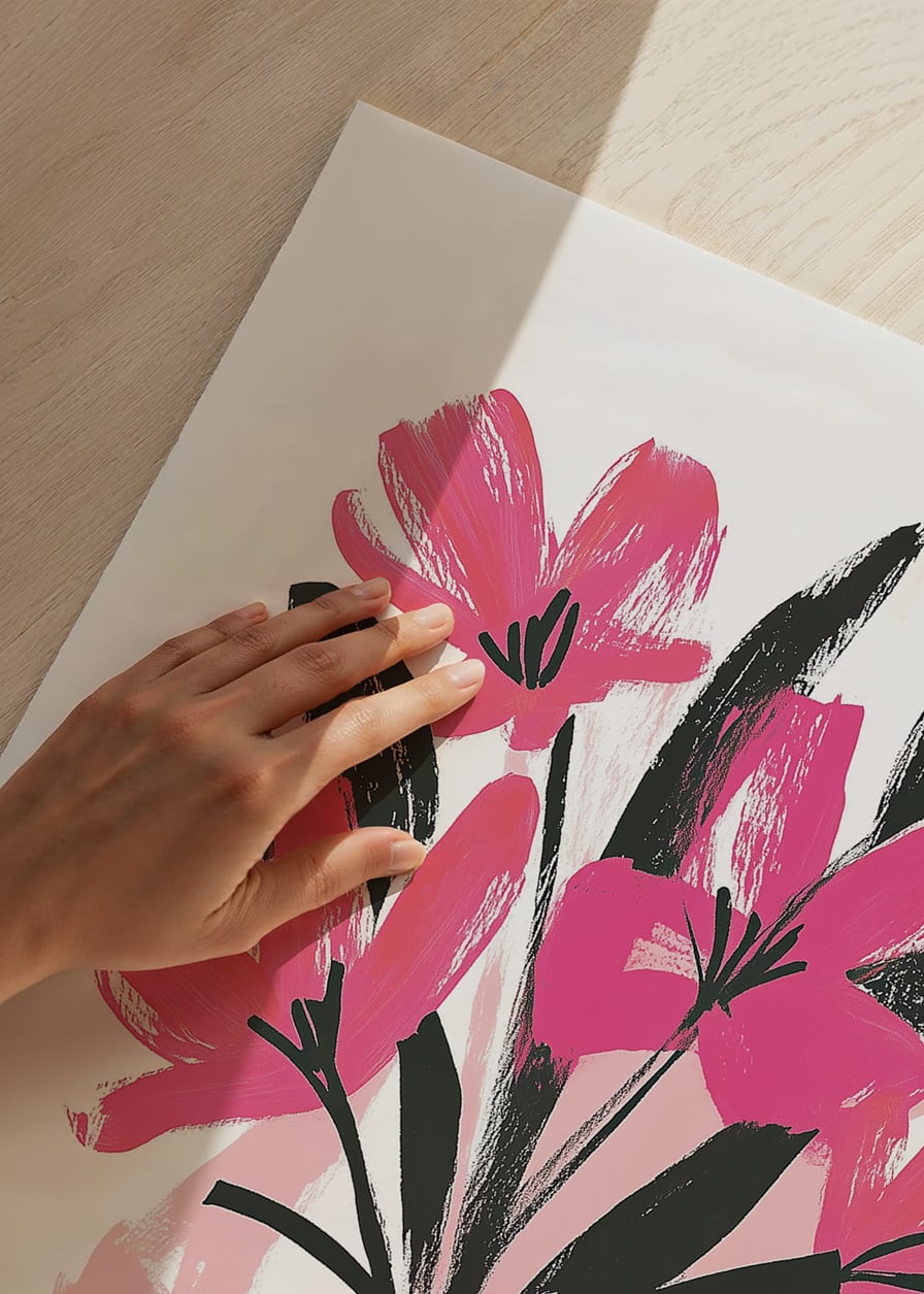 Bright pink flowers in expressive art style catch the eye-12