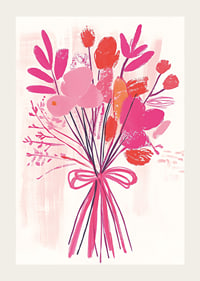 A colorful bouquet in vibrant pink and orange tones-3