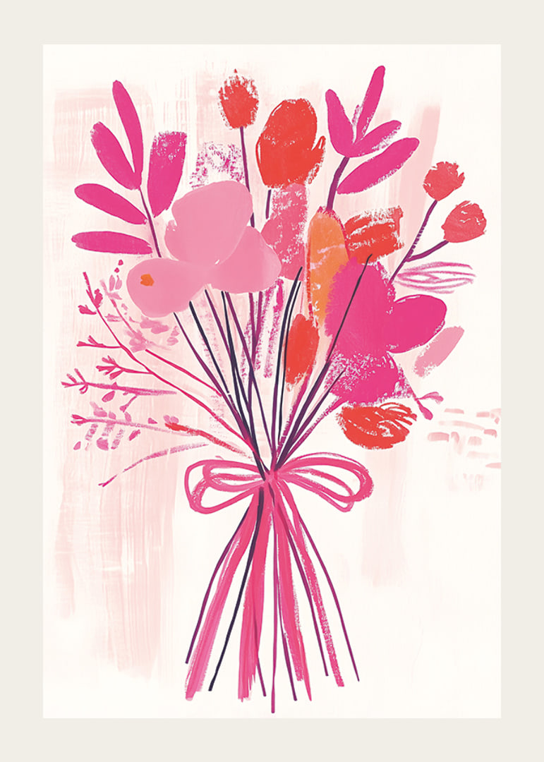 A colorful bouquet in vibrant pink and orange tones-12