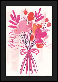 A colorful bouquet in vibrant pink and orange tones-4