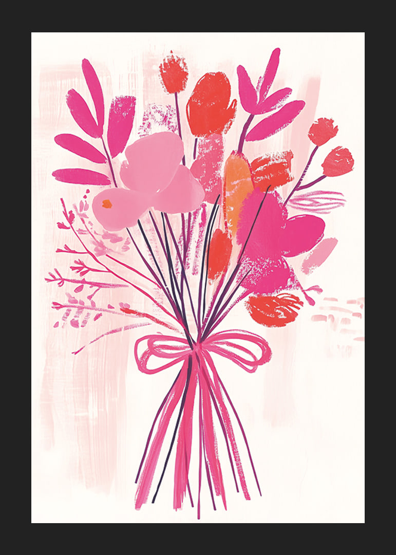 A colorful bouquet in vibrant pink and orange tones-12
