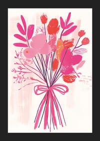 Een kleurrijk boeket in levendige roze en oranje tinten-5