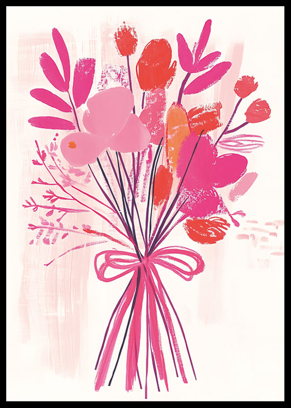 A colorful bouquet in vibrant pink and orange tones-12