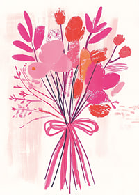 A colorful bouquet in vibrant pink and orange tones-7