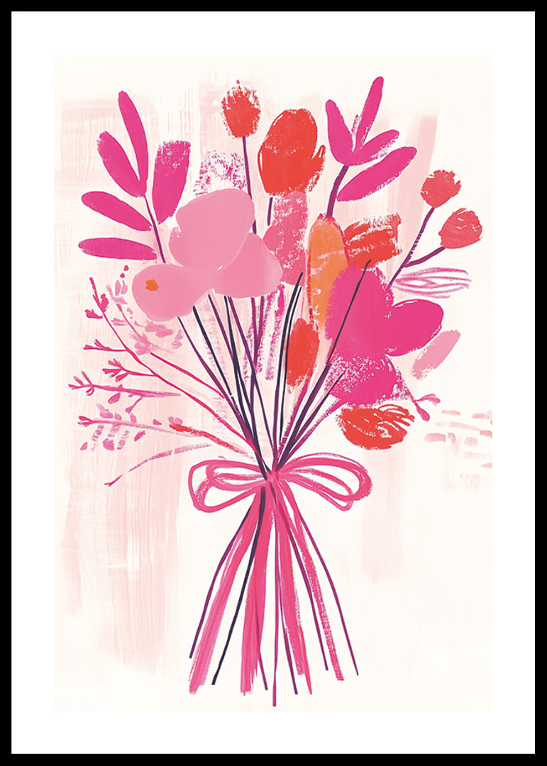 A colorful bouquet in vibrant pink and orange tones-12